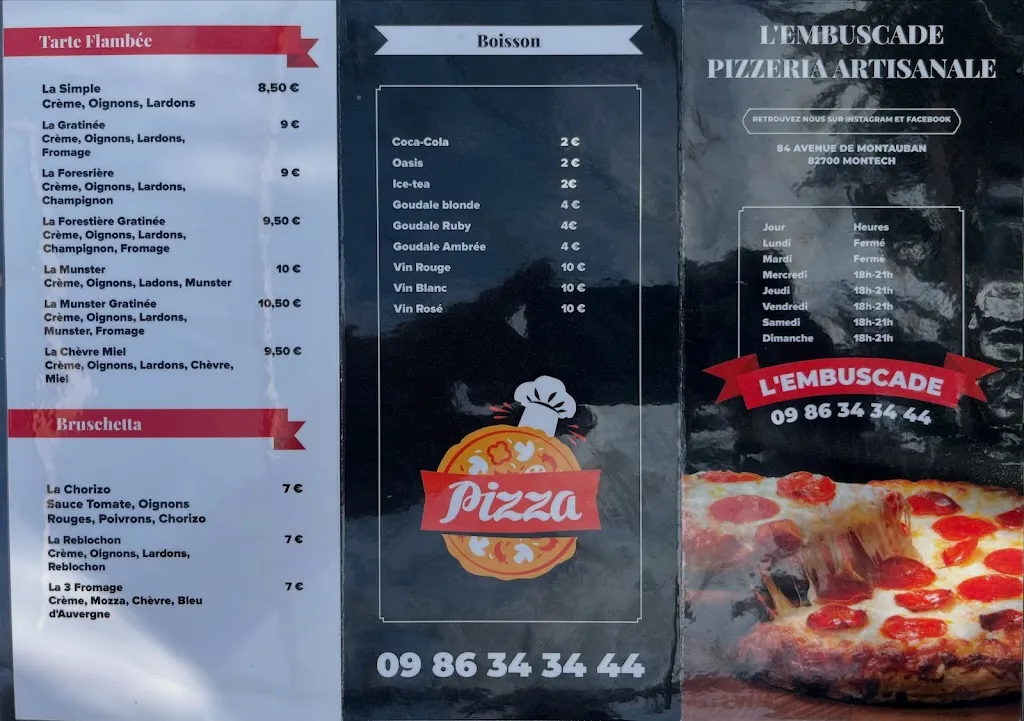 Menu_L'embuscade Pizzeria Artisanale_Montech_image_2