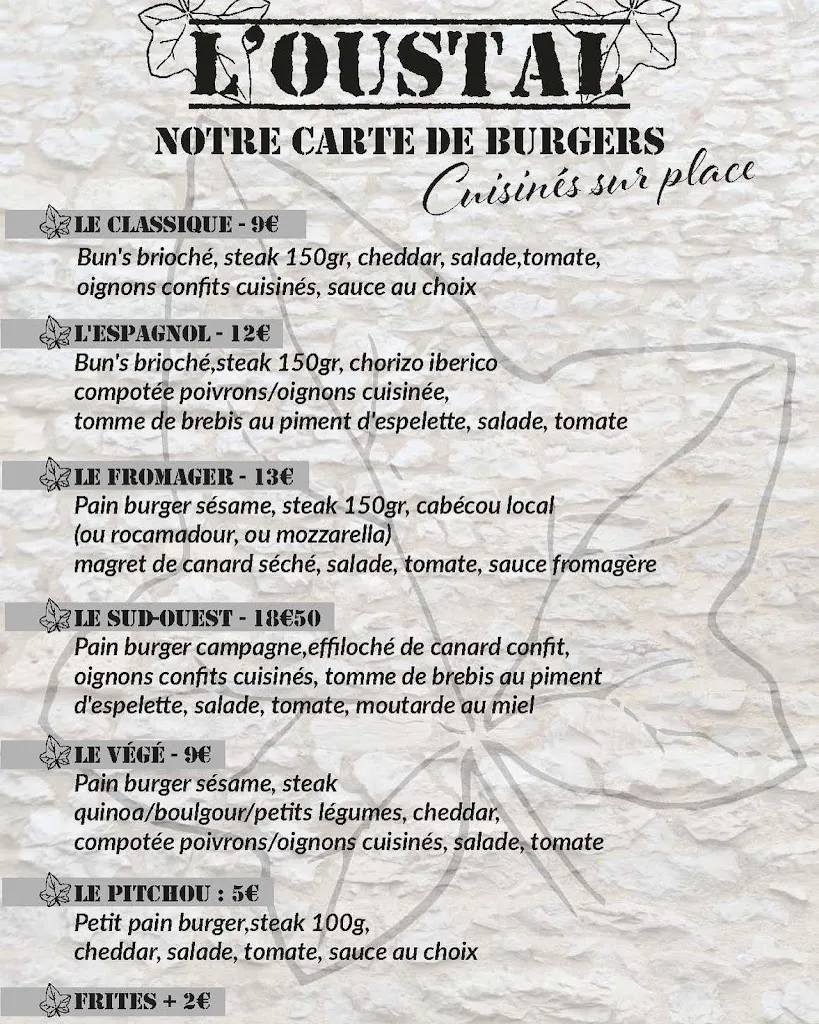 Menü_L’oustal de Montricoux_Montricoux_Bild_1