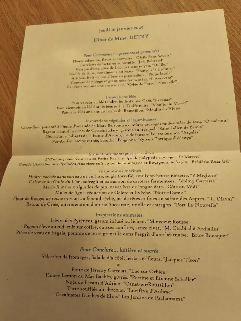 Menu_La Table Saint Crescent_Narbonne_image_1