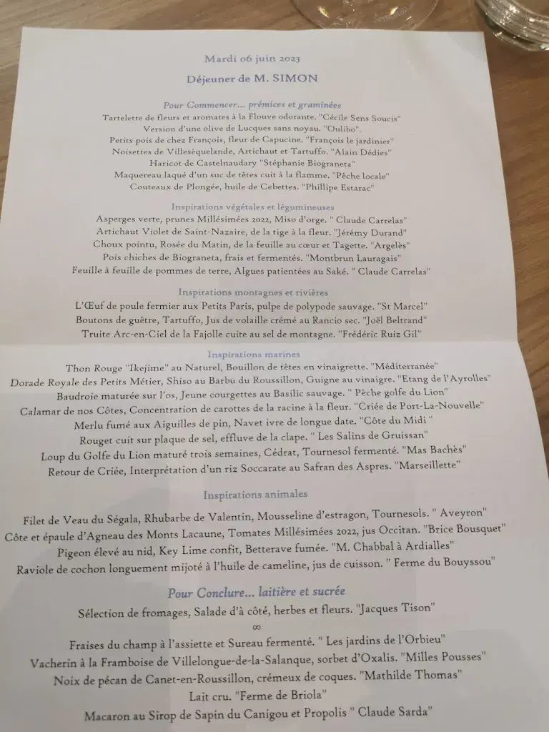 Menu_La Table Saint Crescent_Narbonne_image_2