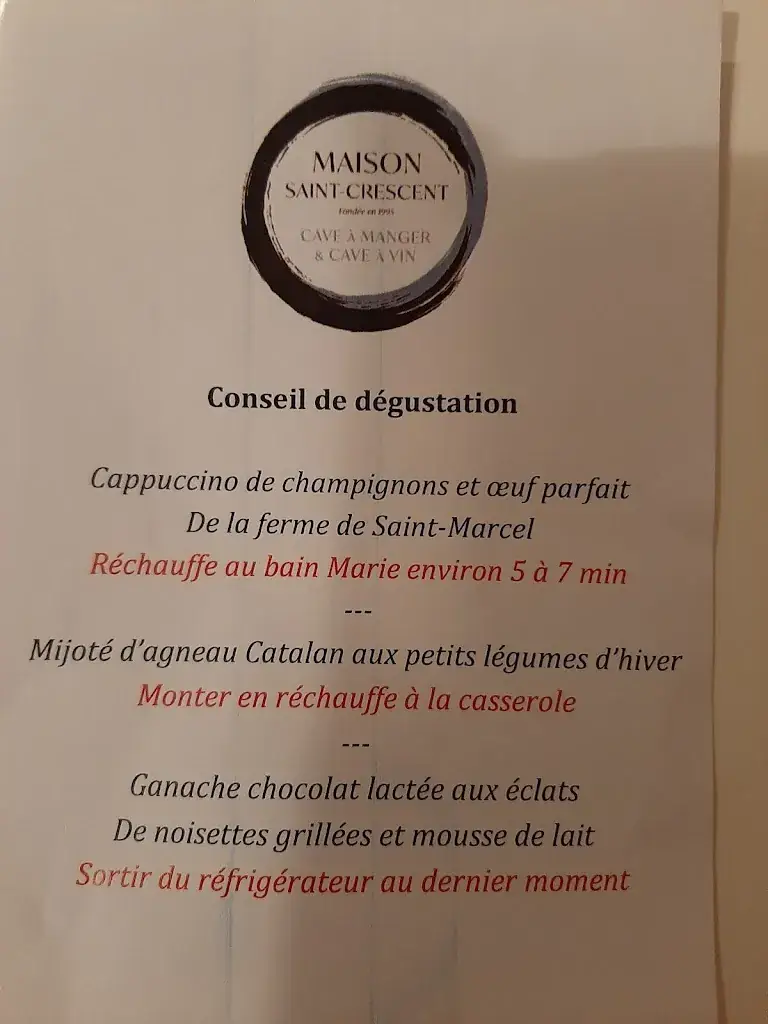 Menu_La Table Saint Crescent_Narbonne_image_3