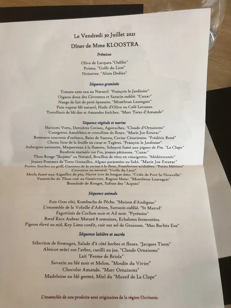 Menu_La Table Saint Crescent_Narbonne_image_4