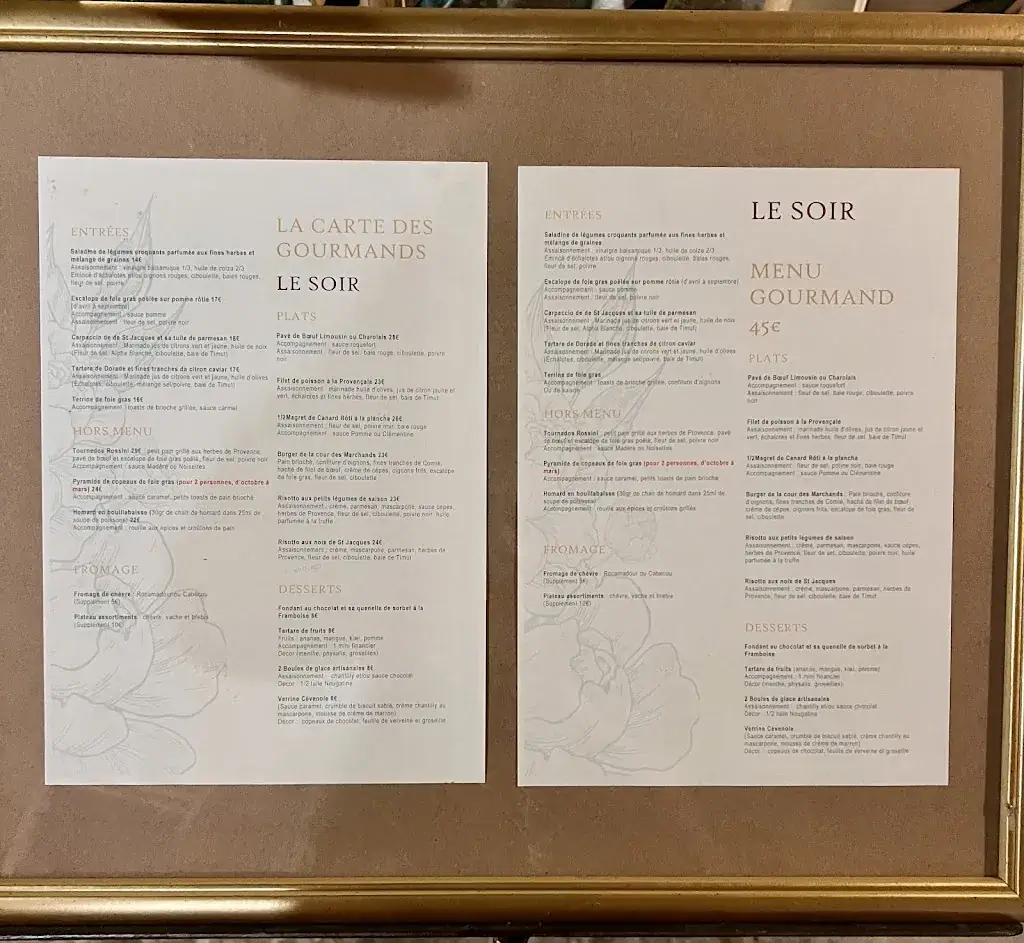 Menu_La Cour des Marchands_Nîmes_immagine_1