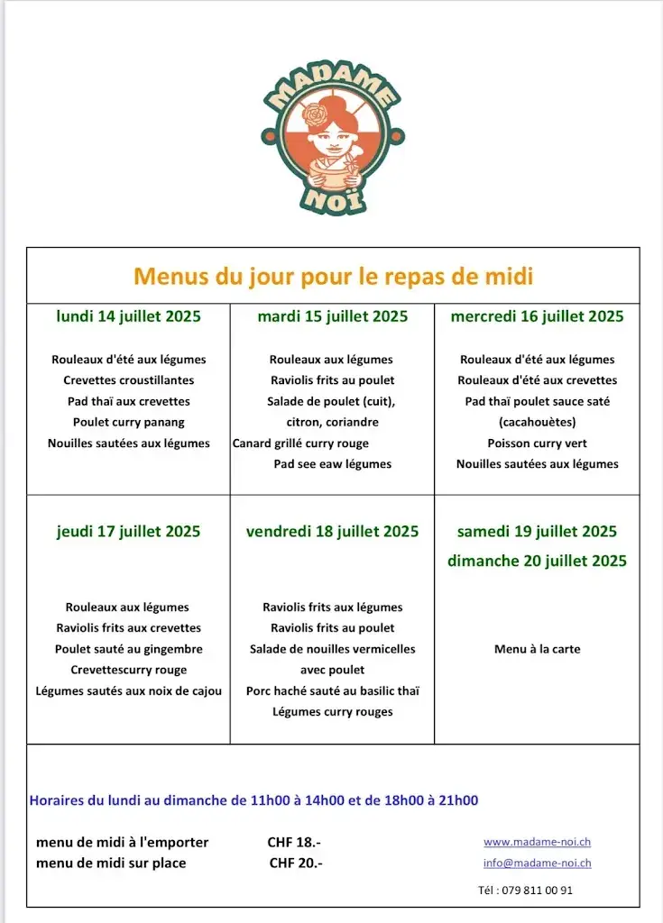 Menu_Madame Noï Saveurs de Thaïlande du Léman_Lausanne_image_1