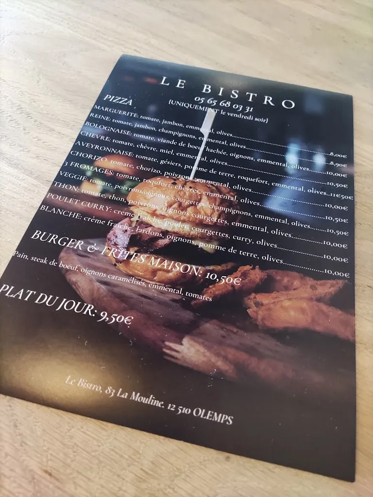 Menu_Le Bistro Olemps, Bar, Hôtel, Restaurant, Tabac_Olemps_immagine_1