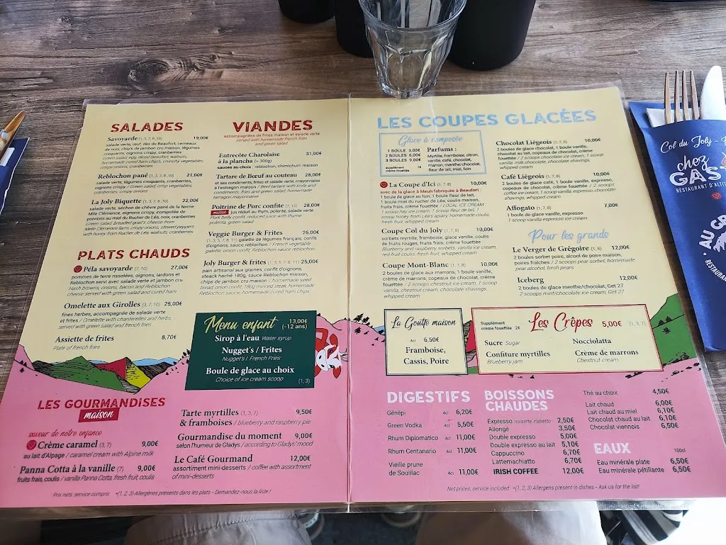 Menu_Chez Gaston Col du Joly Hauteluce_Hauteluce_image_2