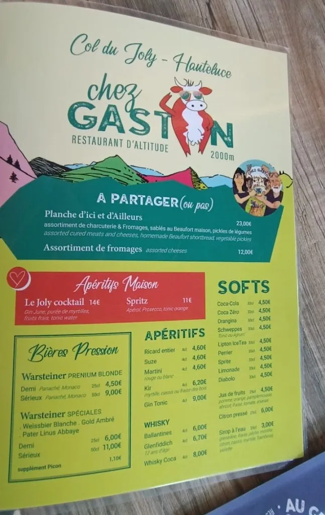 Menu_Chez Gaston Col du Joly Hauteluce_Hauteluce_image_3