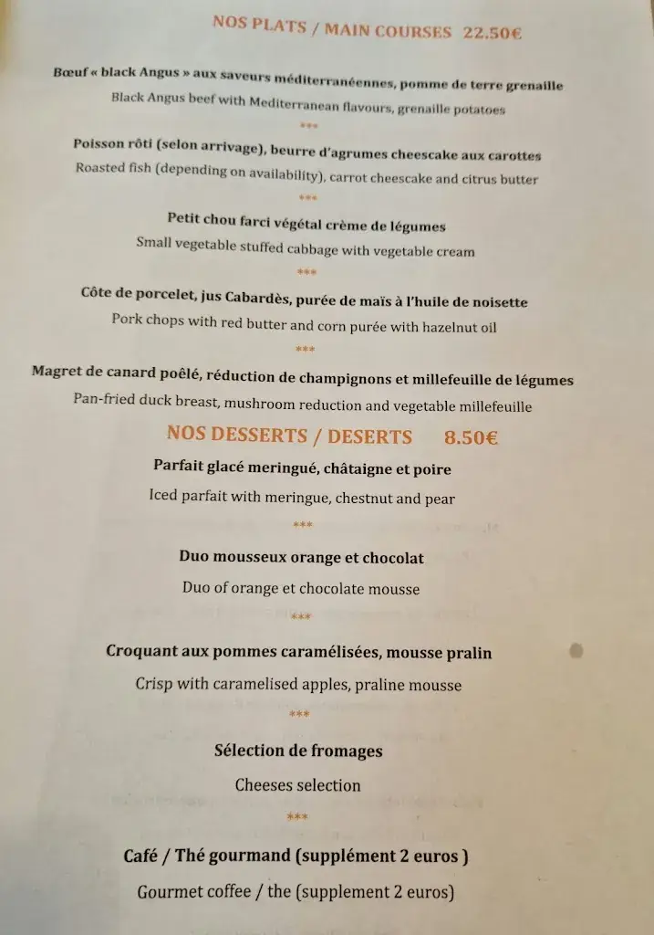 Menu_La Table du Château_Pennautier_immagine_2