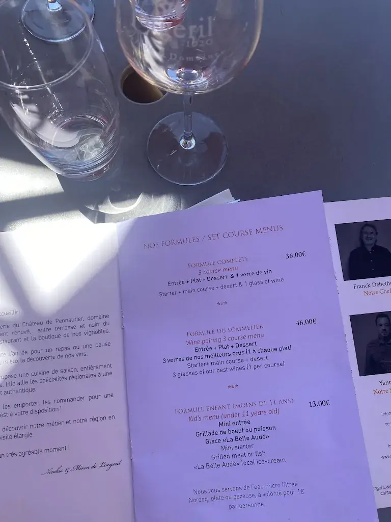 Menu_La Table du Château_Pennautier_immagine_4