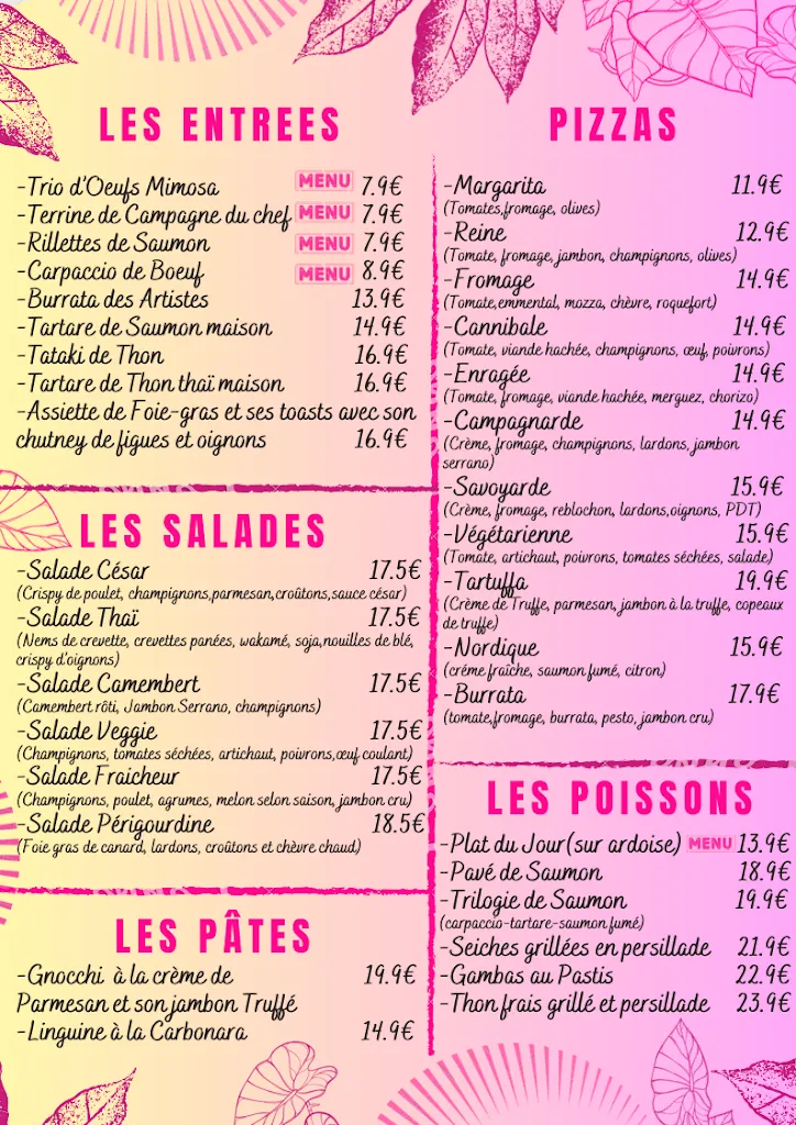 Menu_Brasserie Du Parc by les Artistes_Pérols_image_3