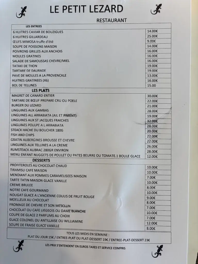 Menu_Restaurant Petit Lézard palavas-les-flots_Palavas-les-Flots_image_1
