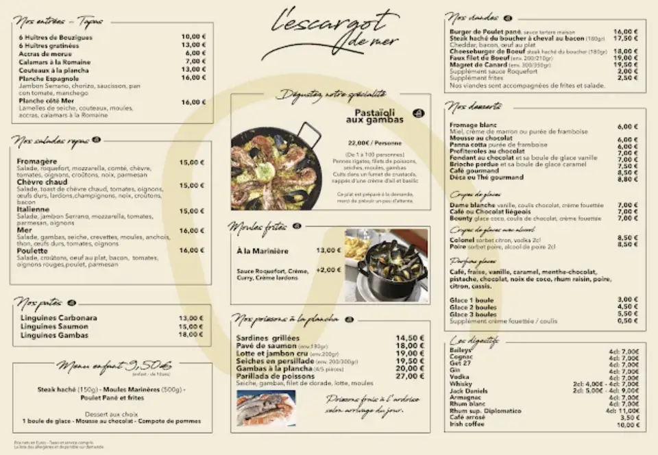 Menu_Restaurant - L'Escargot de Mer - Palavas-les-Flots_Palavas-les-Flots_image_2