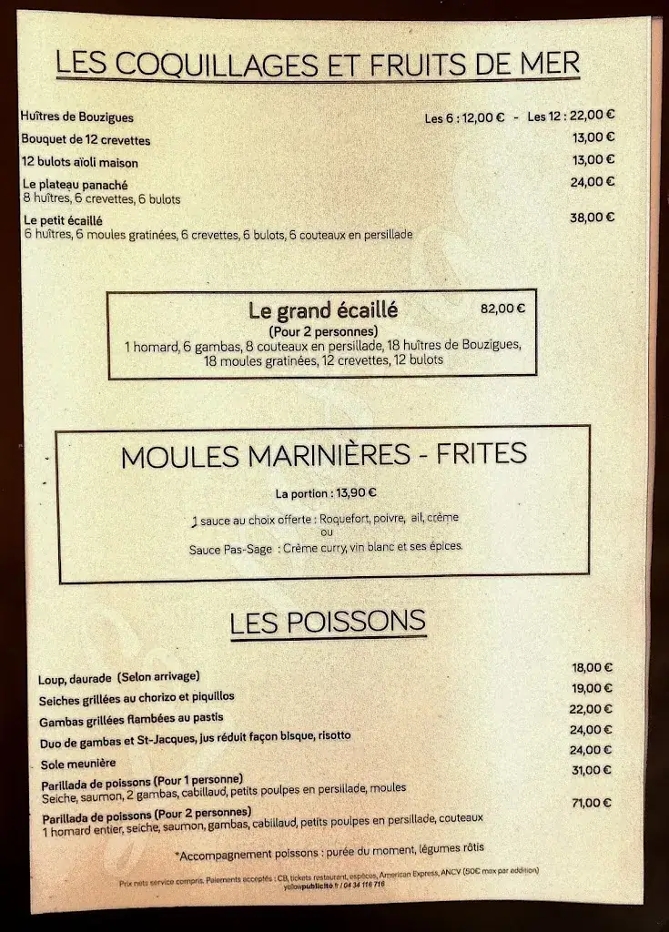 Menu_Restaurant - L'Escargot de Mer - Palavas-les-Flots_Palavas-les-Flots_image_4
