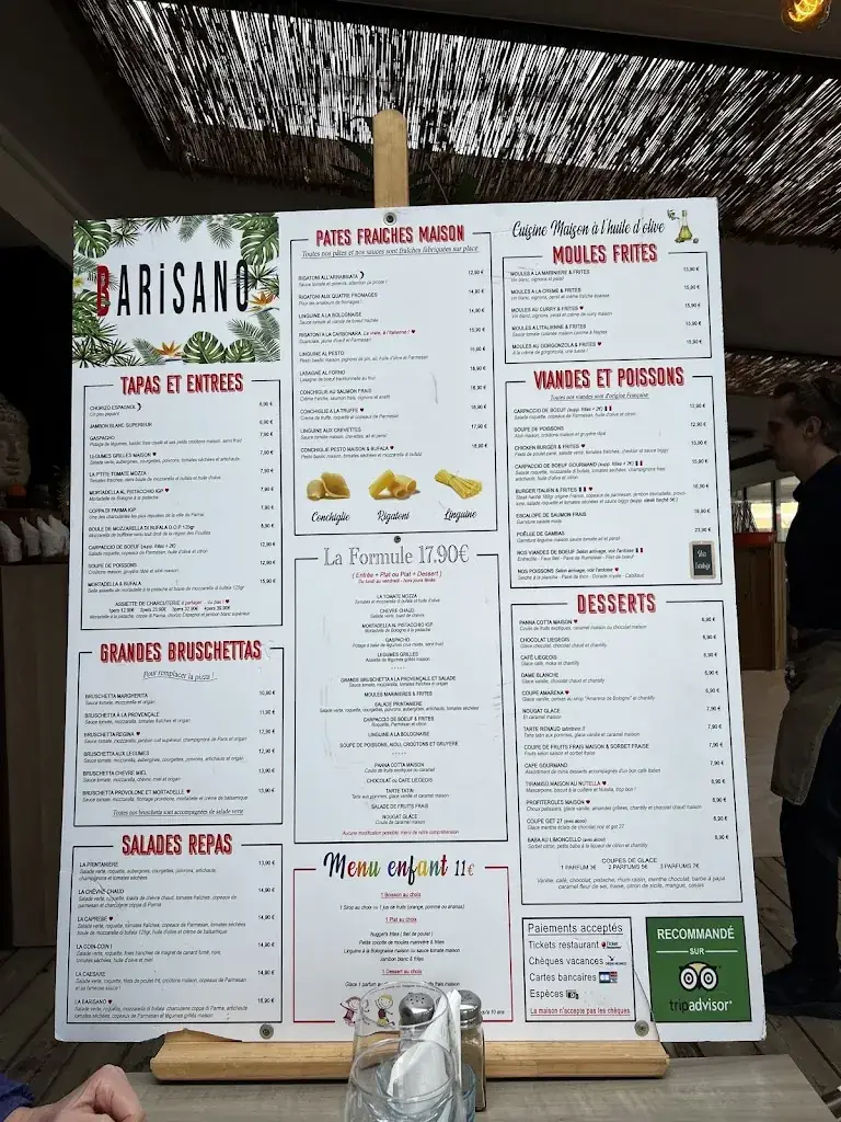 Menu_Restaurant Le Barisano_Palavas-les-Flots_image_1