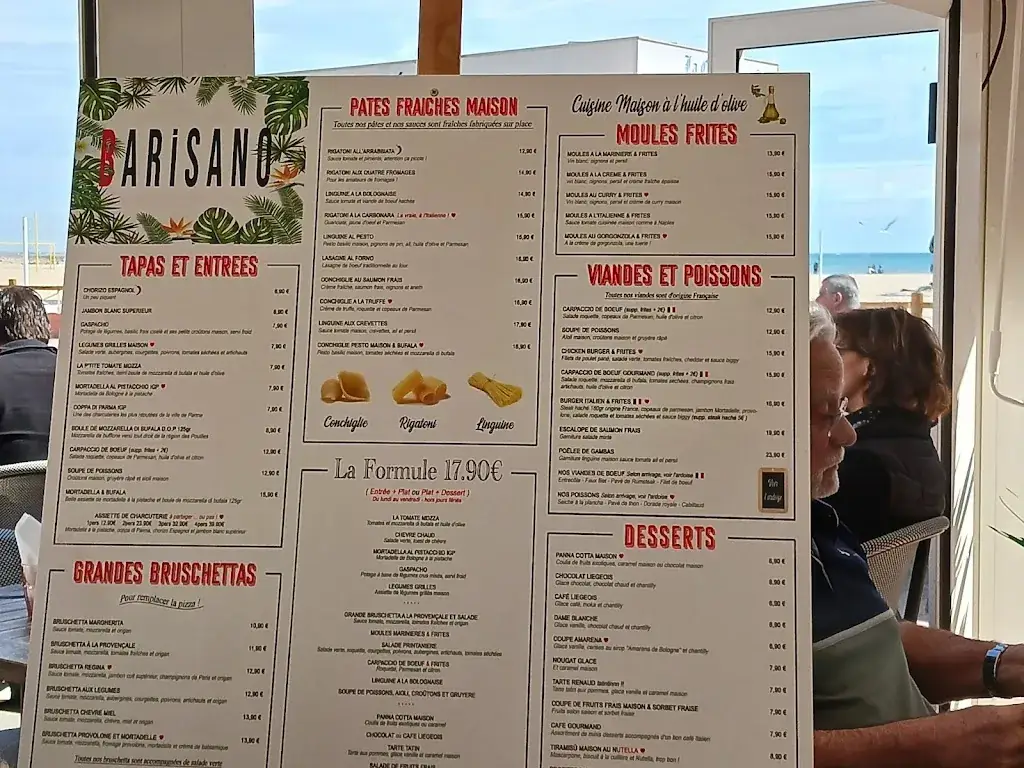 Menu_Restaurant Le Barisano_Palavas-les-Flots_image_2