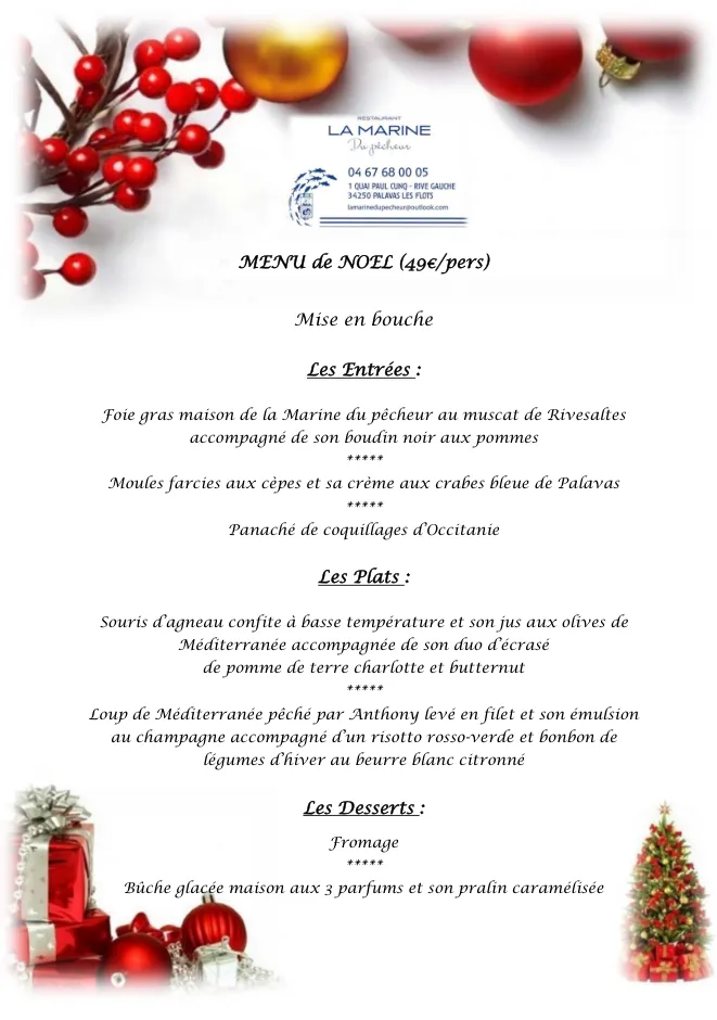 Menu_LA MARINE DU PÊCHEUR - Restaurant Palavas - Poisson frais et fruits de mer_Palavas-les-Flots_image_3