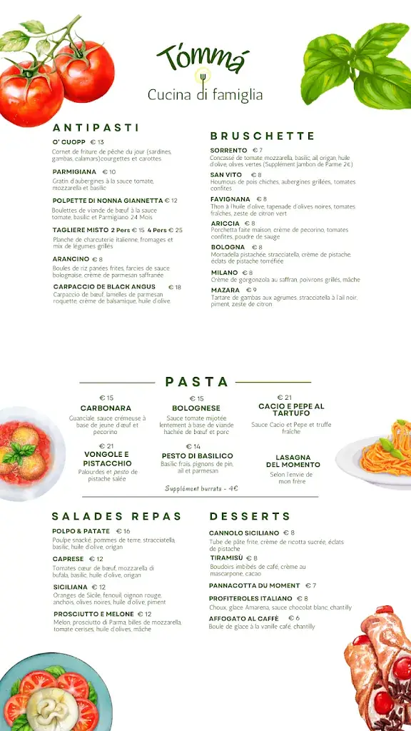 Menu_To’mmà - Cucina di Famiglia_Palavas-les-Flots_image_1