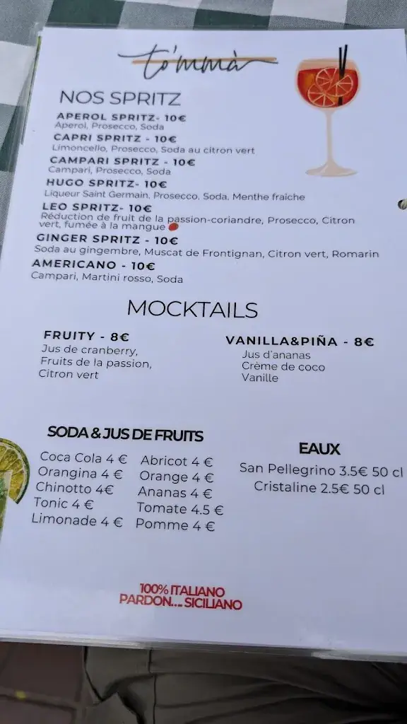 Menu_To’mmà - Cucina di Famiglia_Palavas-les-Flots_image_3