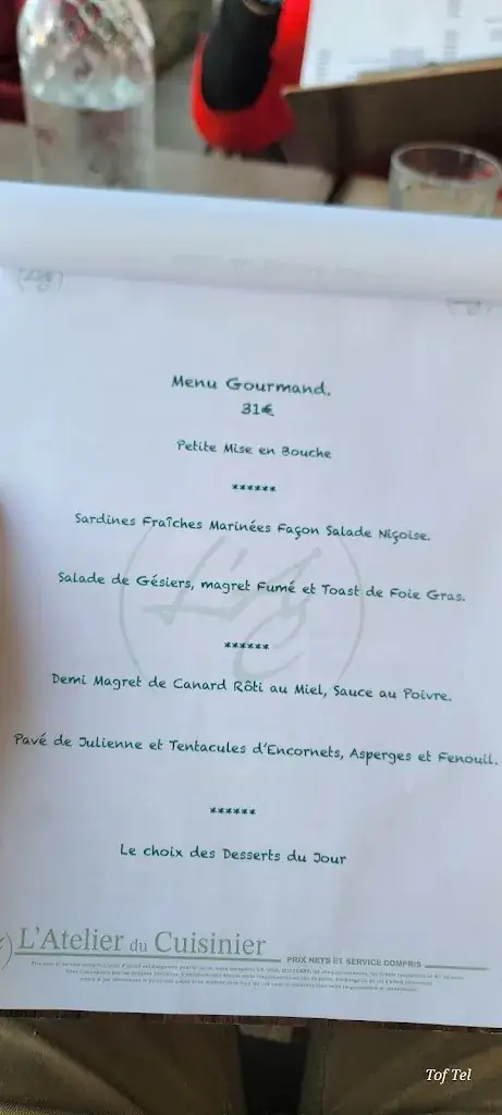 Menu_l'Atelier du Cuisinier_Portel-des-Corbières_image_1