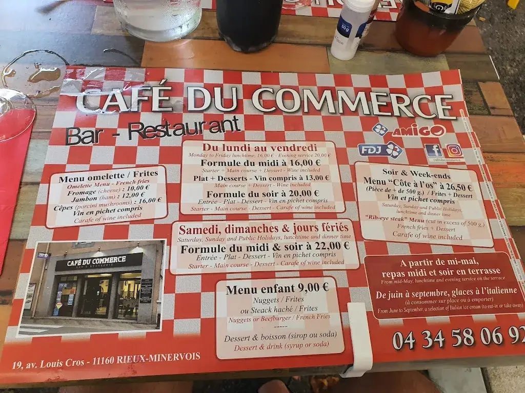 Menu_Restaurant Café du commerce_Rieux-Minervois_image_1