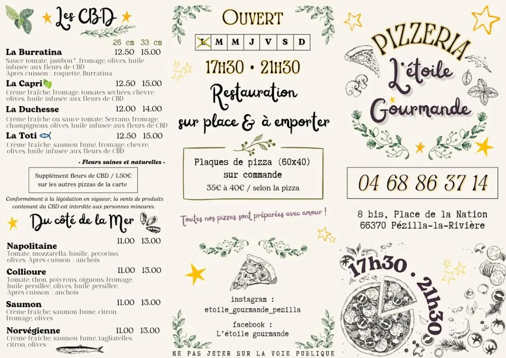 Menu_L'Etoile Gourmande_Pézilla-la-Rivière_image_2