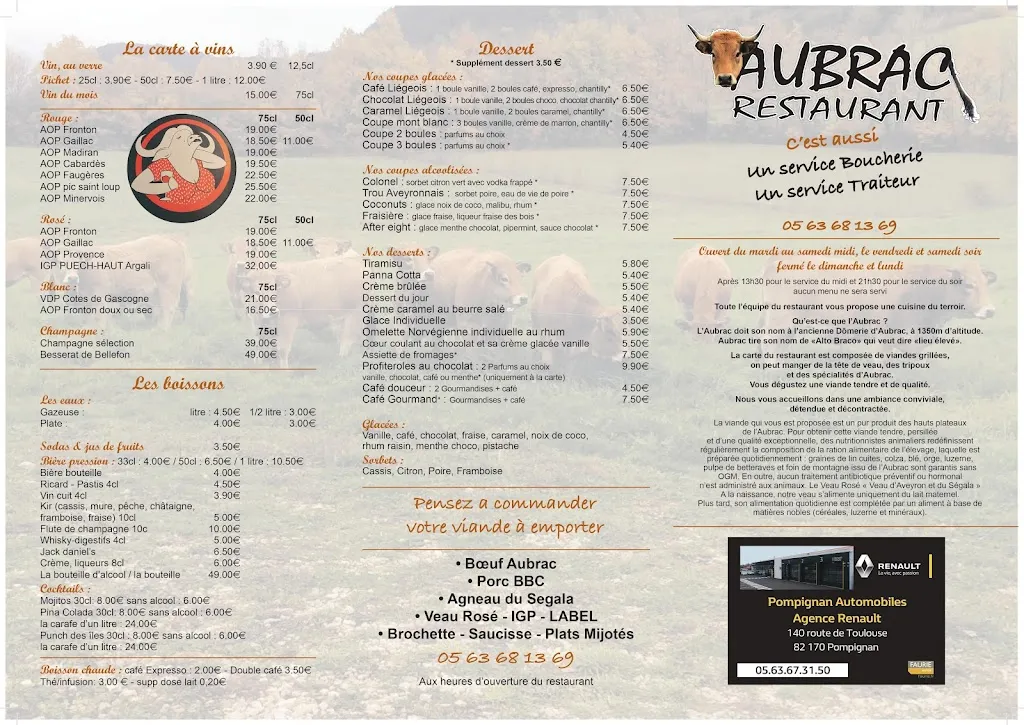 Menu_Restaurant L' Aubrac_Pompignan_immagine_1