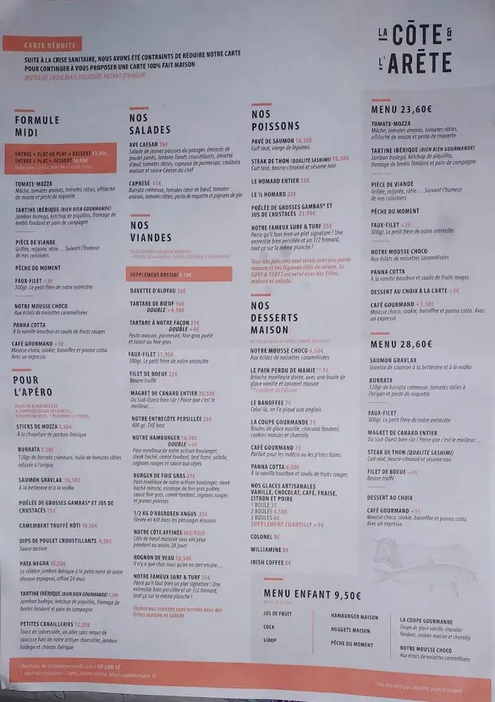 Menu_La Côte et l'Arête Plaisance-du-Touch_Plaisance-du-Touch_image_1