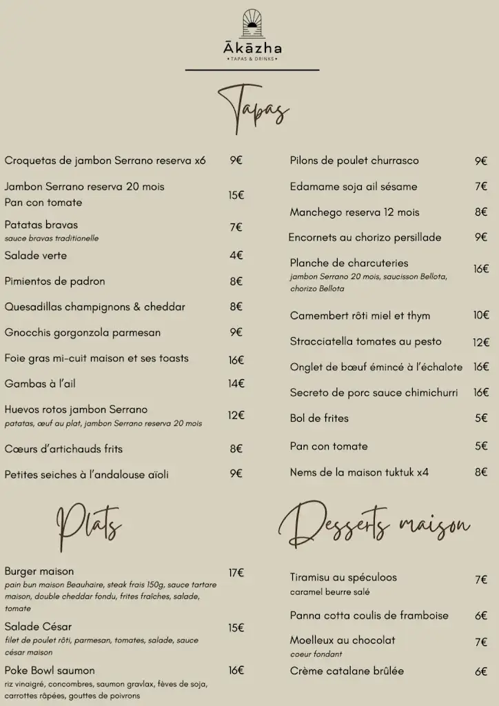 Menu_Akazha tapas & drinks_Plaisance-du-Touch_image_1