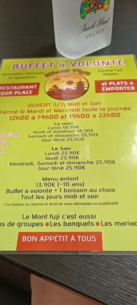 Menu_Mont Fuji Restaurant Buffet à volonté chinois Japonais_Plaisance-du-Touch_image_2