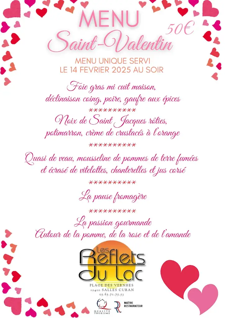Menu_Restaurant/Bar Les Reflets du Lac_Salles-Curan_image_1