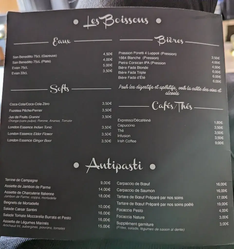 Menu_Brasserie Italienne L'andréa-Vincent ARTIGOT_Portet-sur-Garonne_image_1