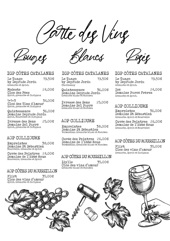 Menu_Tango Restaurant / Bar-Tapas Port-Vendres._Port-Vendres_image_3