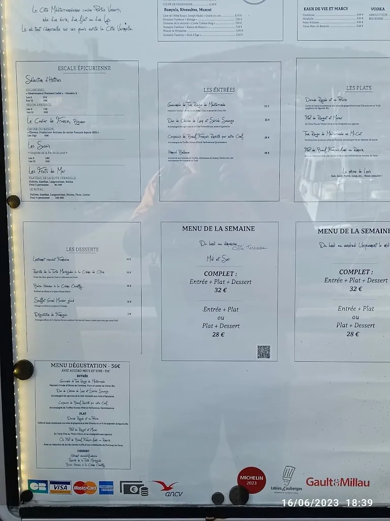 Menu_La Côte Vermeille Restaurant_Port-Vendres_image_1