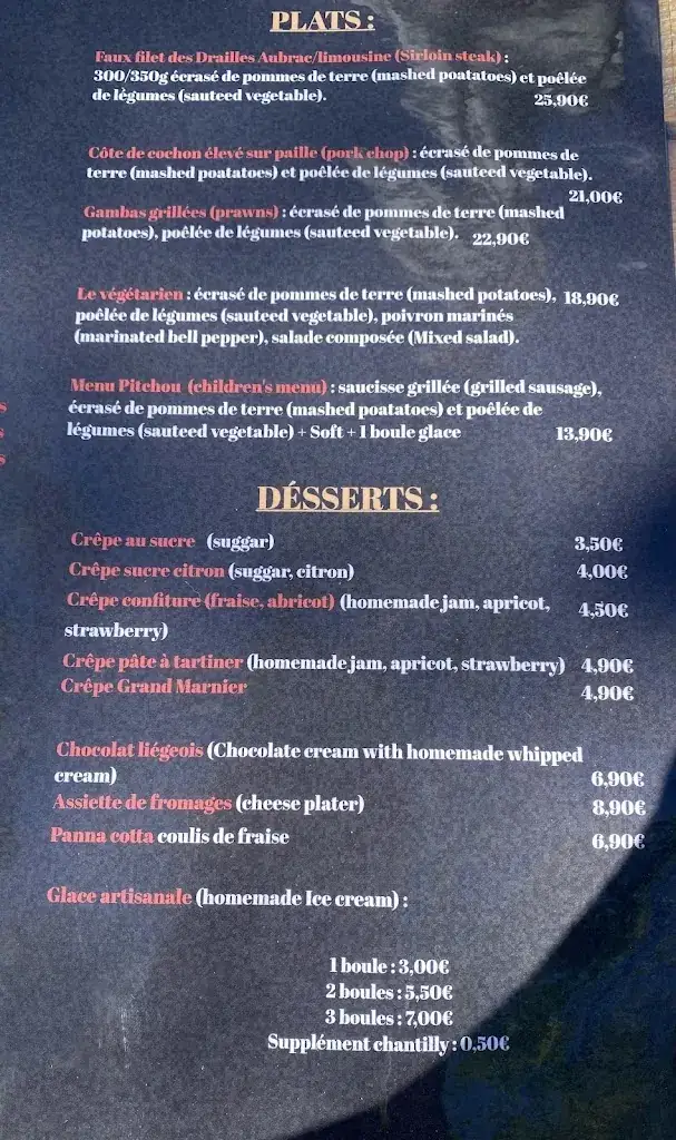 Menü_Le jardin des délices Restaurant au bord du canal du midi portiragnes_Portiragnes_Bild_2