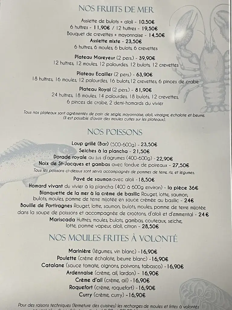 Menu_La Voile Blanche_Portiragnes_image_2