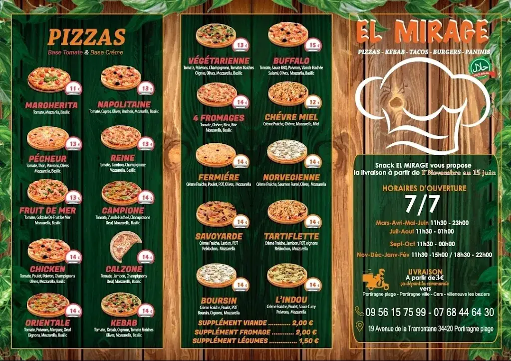 Menu_El mirage_Portiragnes_image_2