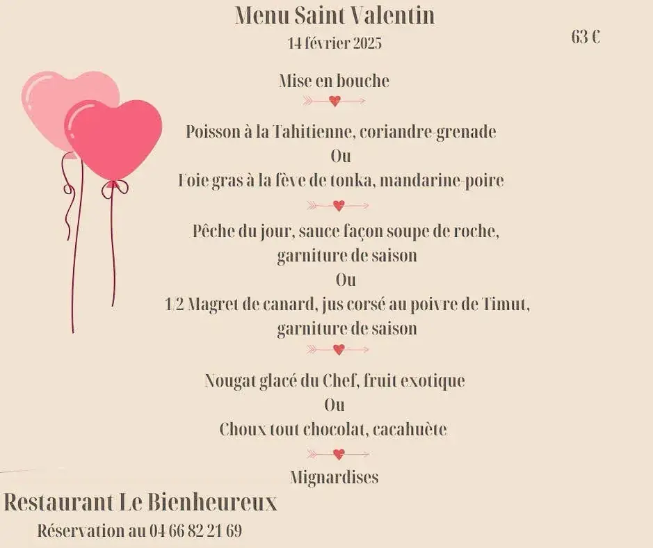 Menu_Restaurant Le Bienheureux_Saint-Alexandre_image_1