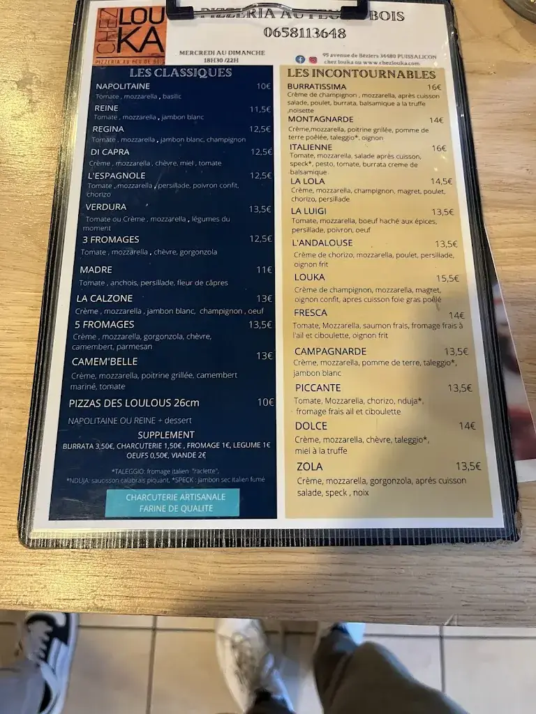 Menu_Pizzeria chez LOUKA_Puissalicon_image_1