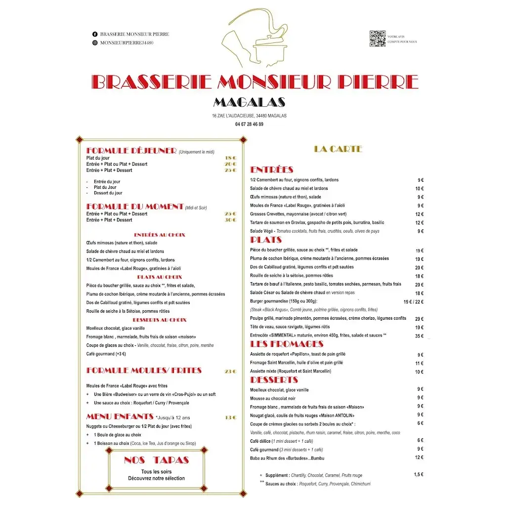 Menu_Brasserie Monsieur Pierre_Magalas_image_1