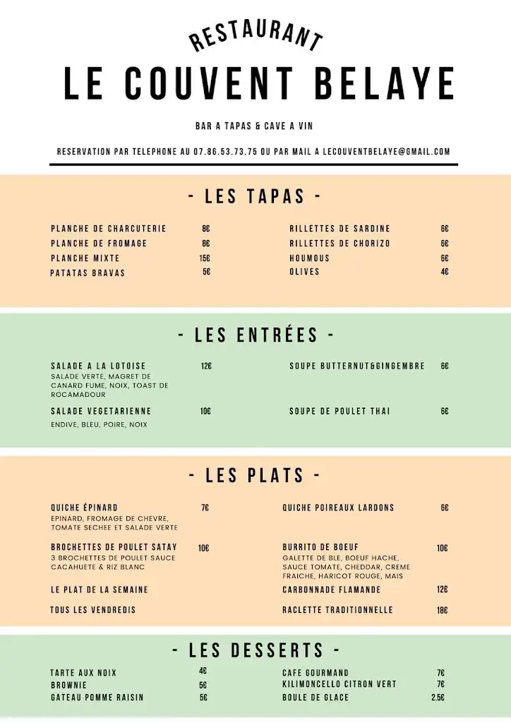 Menu_Le Couvent_Bélaye_image_1
