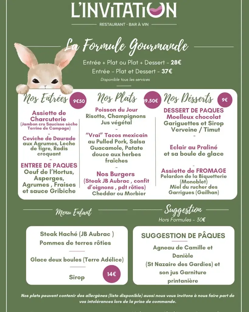 Menu_L'invitation restaurant Quissac_Quissac_image_2