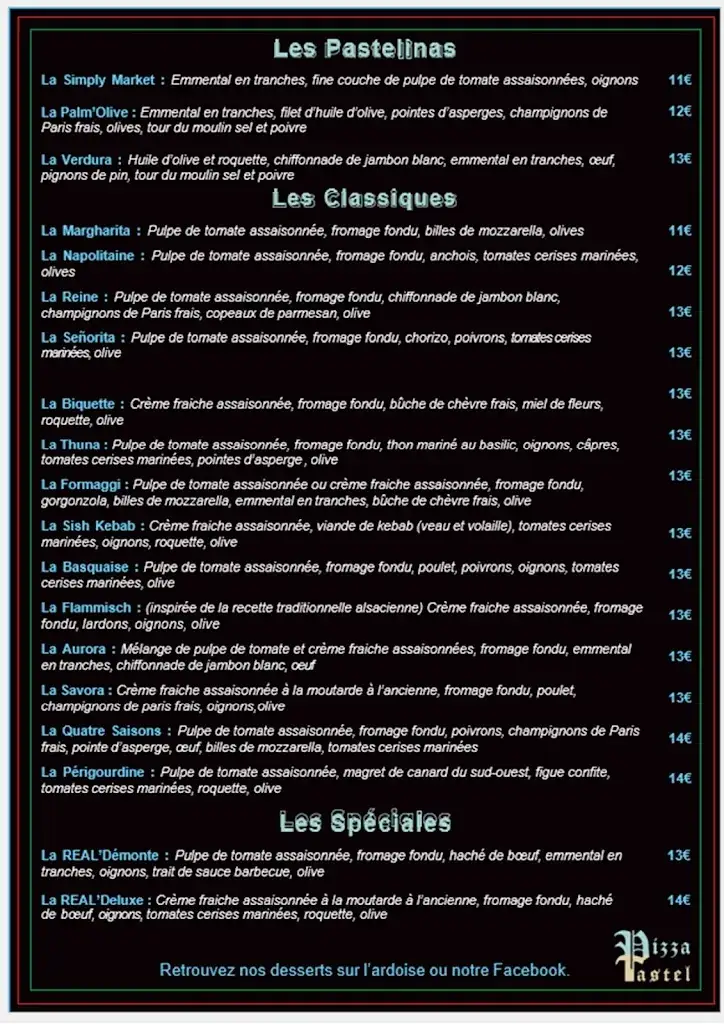 Menu_PIZZA PASTEL REALMONT_Réalmont_immagine_1