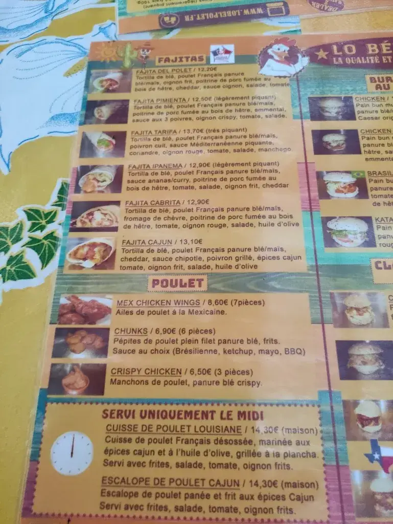 Menu_Lo Bél Polet - Burgers y Fajitas - Restaurant - web radio_Rieux-Minervois_image_1