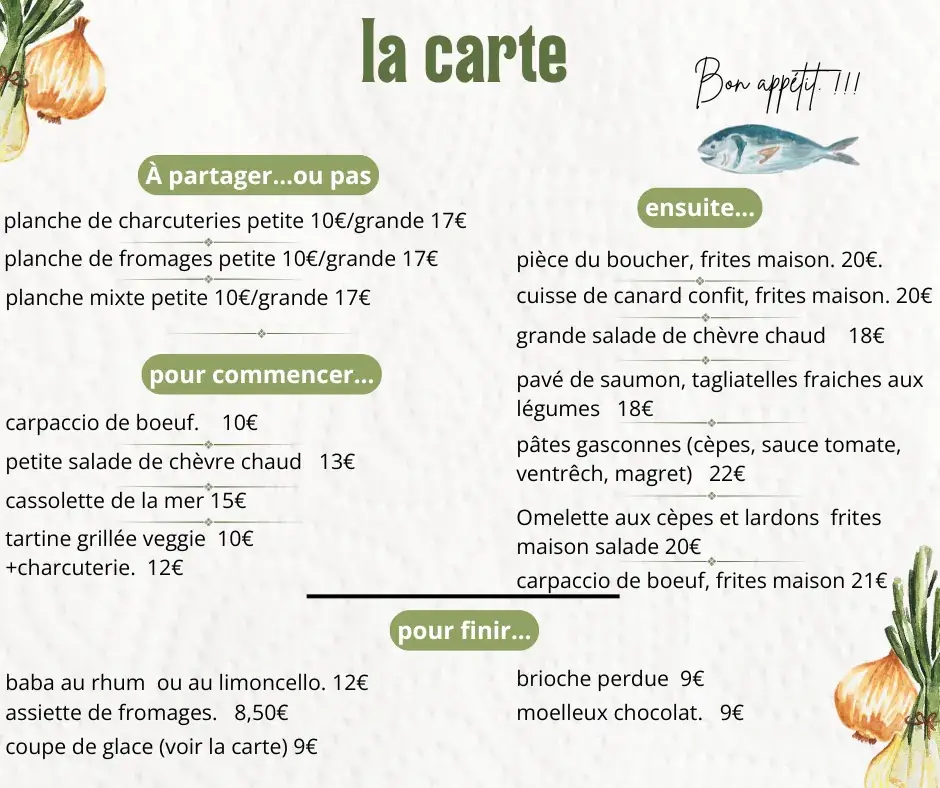 Menu_Bar Brasserie D'Artagnan_Riscle_image_2