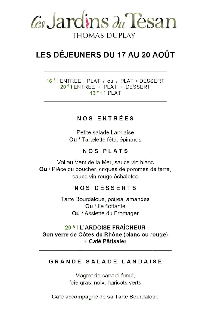 Menu_Les jardins du Tesan_Saint-Laurent-des-Arbres_image_3