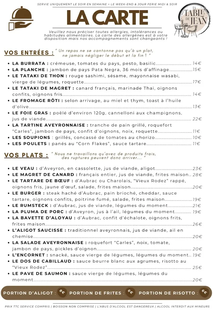 Menu_La Table De Jean_Saint-Affrique_image_1