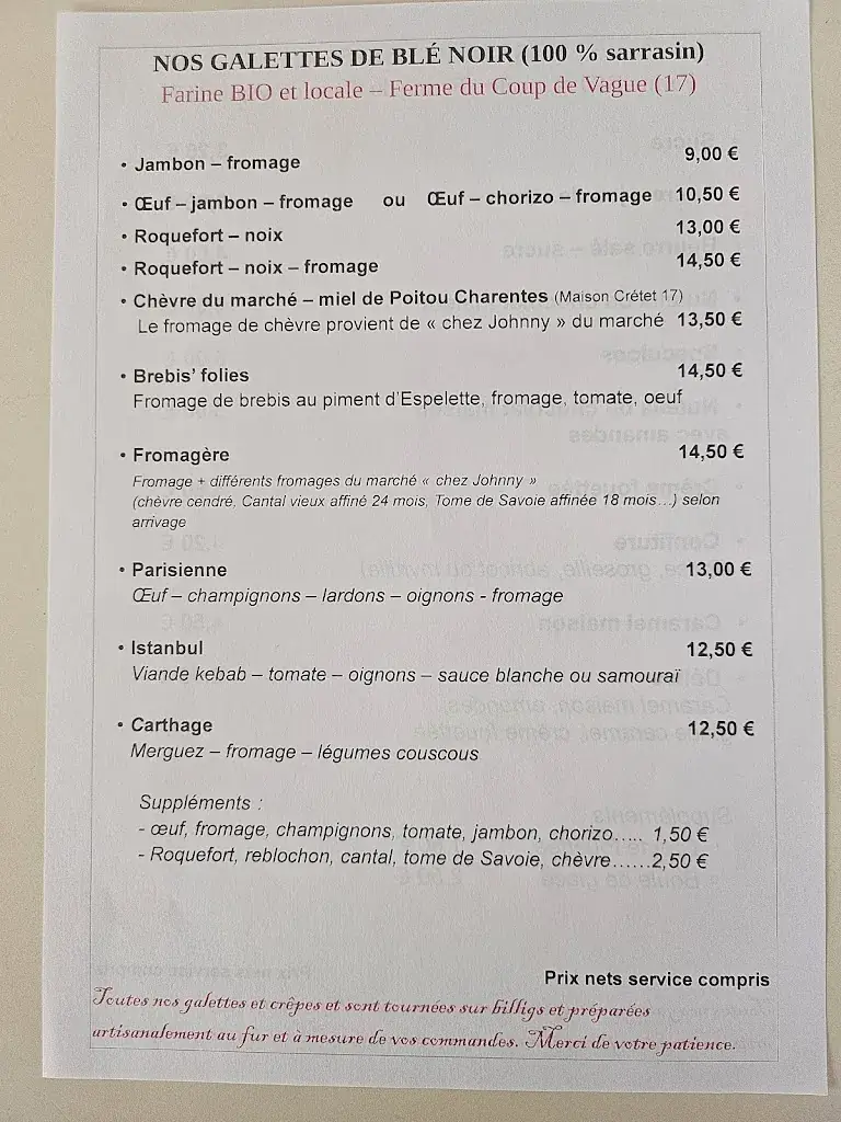 Menu_Restaurant La Petite Crêperie_Marennes-Hiers-Brouage_image_1