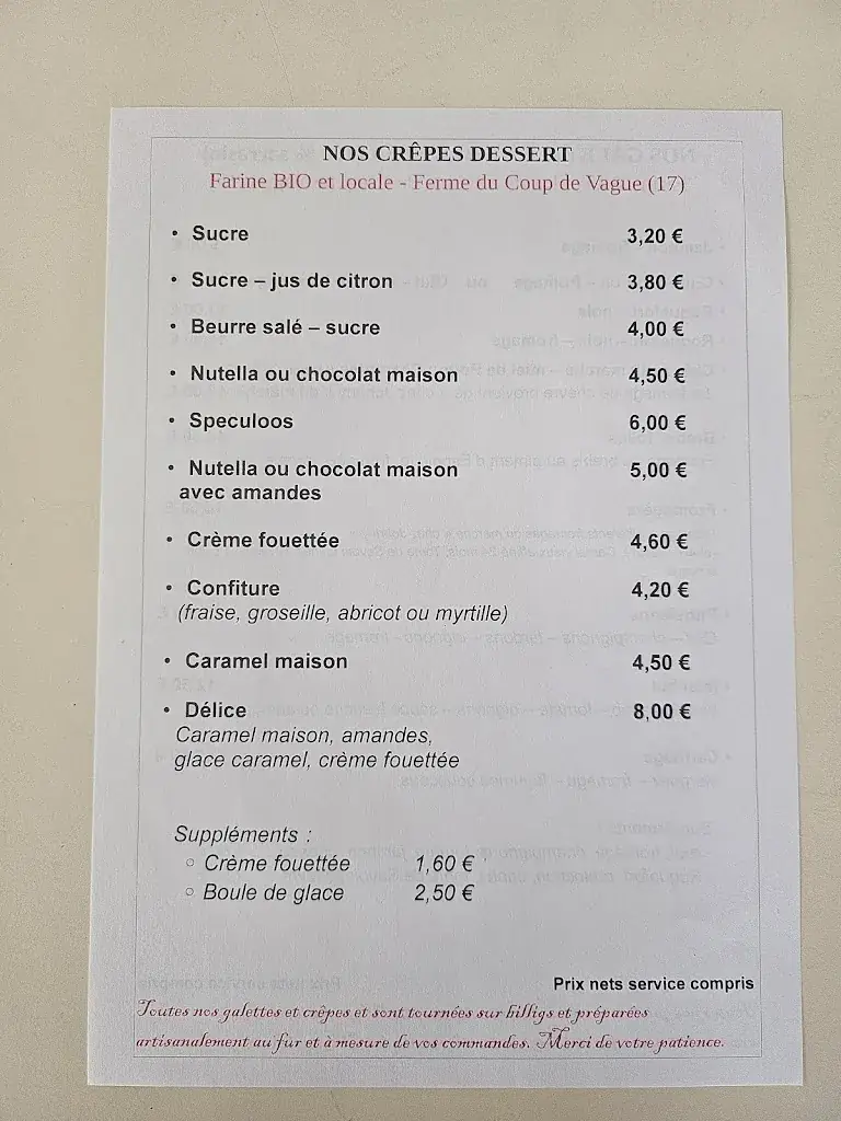 Menu_Restaurant La Petite Crêperie_Marennes-Hiers-Brouage_image_2