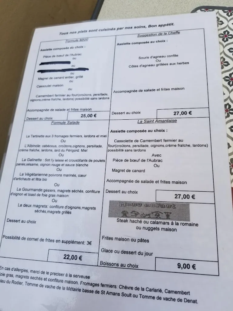 Menu_La Voie Gourmande_Saint-Amans-Valtoret_image_1