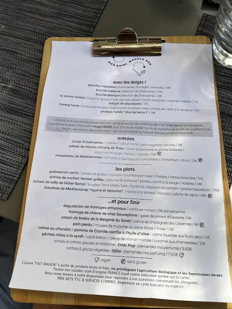 Menu_LES SAINS BONHEURS / restaurant / cave à vins / épicerie / fromagerie_Saint-Bauzille-de-Putois_image_1